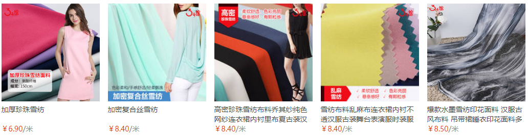 How much does chiffon fabric cost?